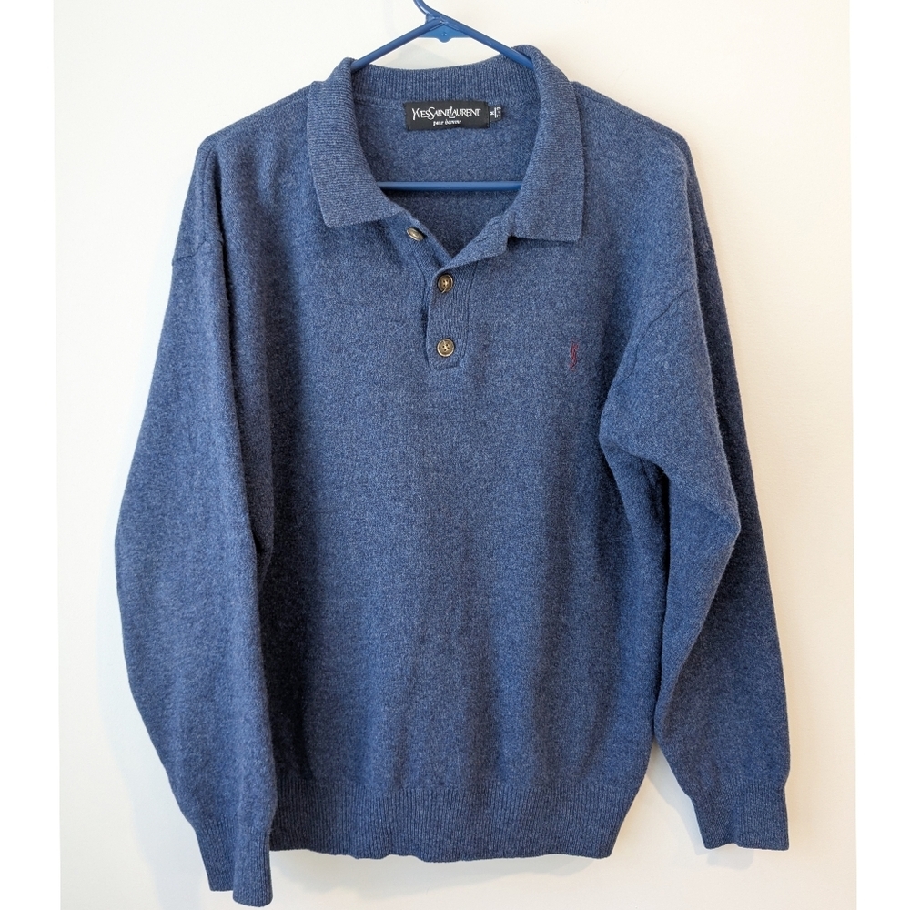Vintage YSL Logo Embroidered Polo